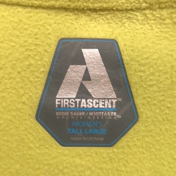 𝅺first Ascent chartreuse zip up pullover tall Lg - Picture 5 of 6